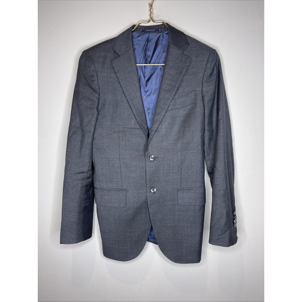 Suitsupply Blue Lazio Single Breasted Slim Cut 2-Button Wool Blazer Sz 44